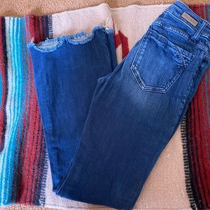 Buckle black flare jean